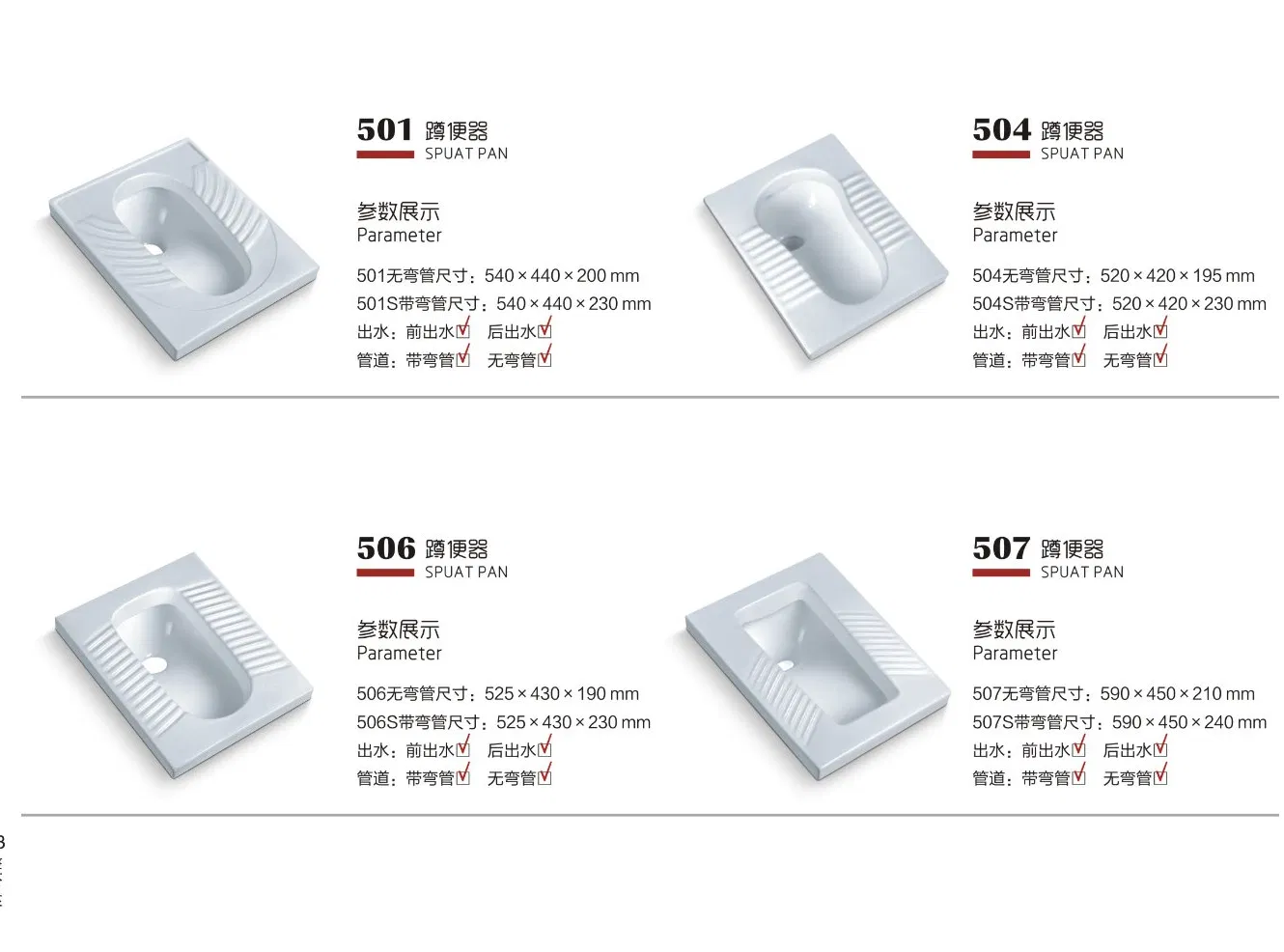 Chaozhou Ceramic Save Place Durable Standard Size Squatting Pan Toilet Bathroom Sanitary Ware Squatting Pan