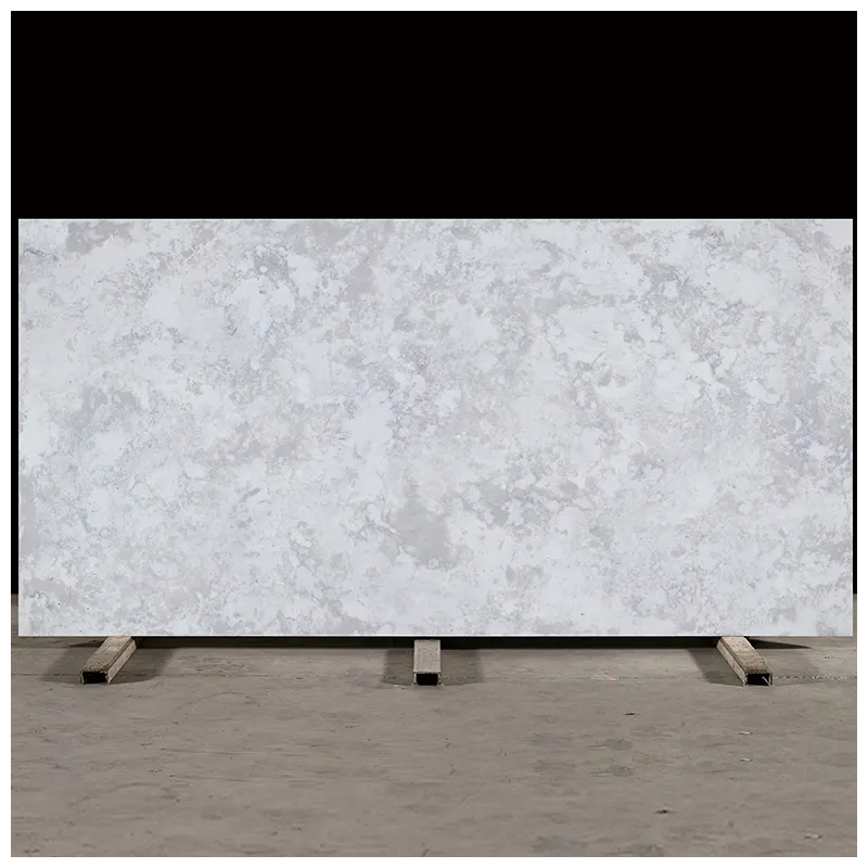 Low Silicon Grey Concrete Look Quartz Slabs for Waterfall Countertops