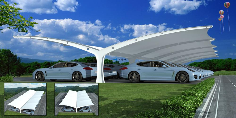 Factory Price PVDF Outdoor Motorcycle Parking Car Parking Shed Canopy Membrane Structure