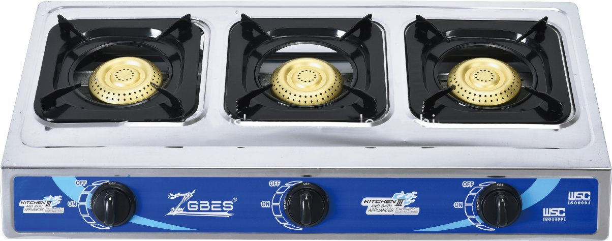Durable Stainless Steel Gas Stove with 3 Efficient Burners