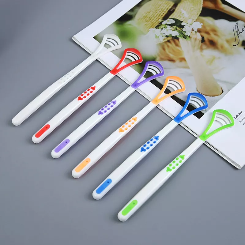 High Quality Colorful Silicone Toothbrush with Durable Tongue Cleaner Tool Tongue Scraper