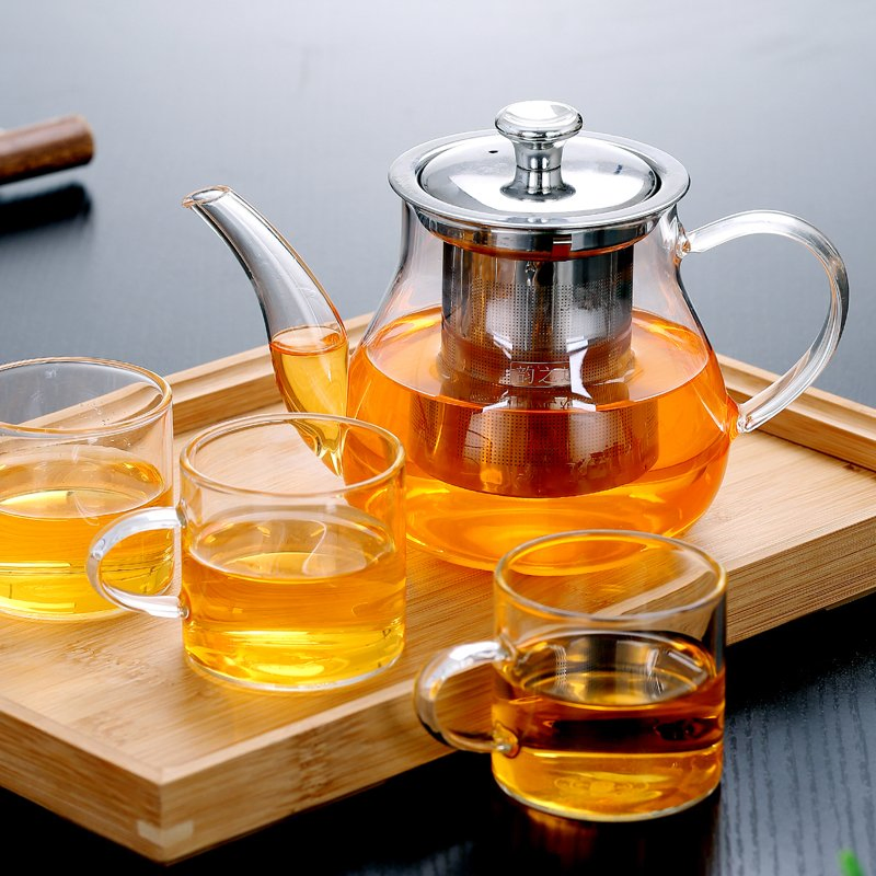 Чайник из жаропрочного стекла с фильтром 100-600 мл
