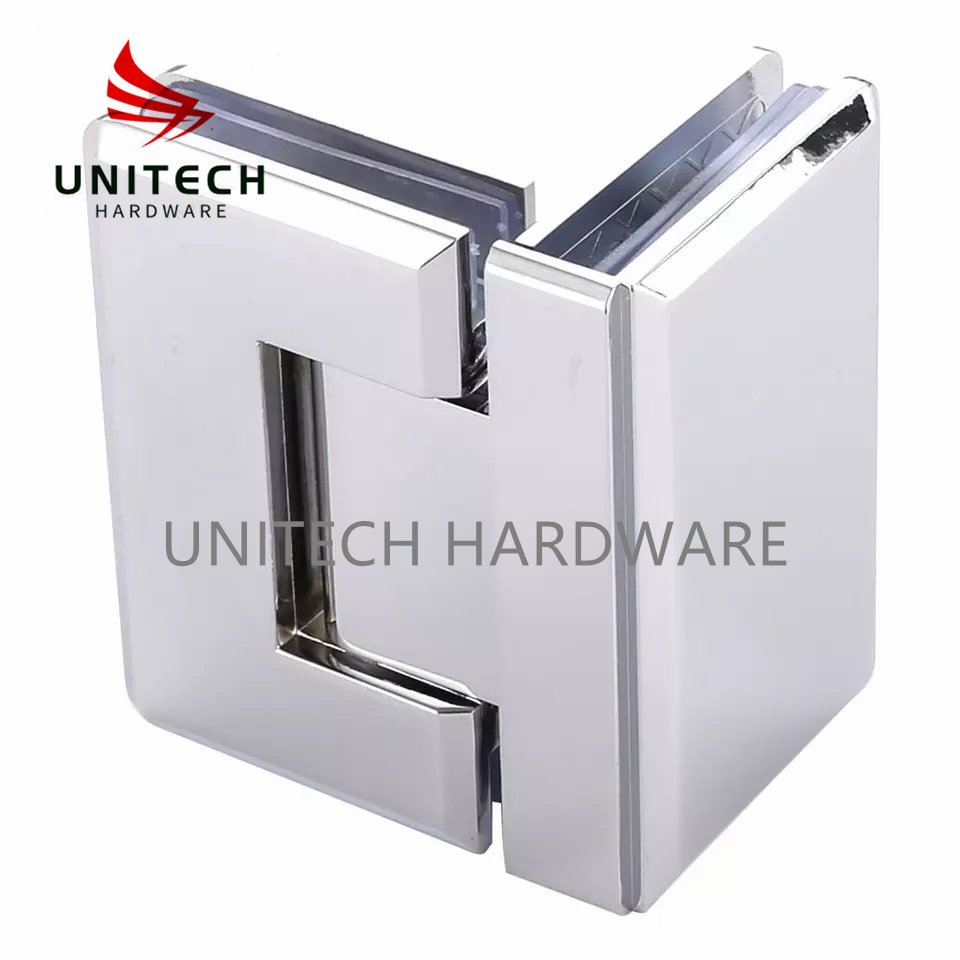 Zinc Alloy Material 90 Degree Glass to Glass Shower Door Clamp Hinge