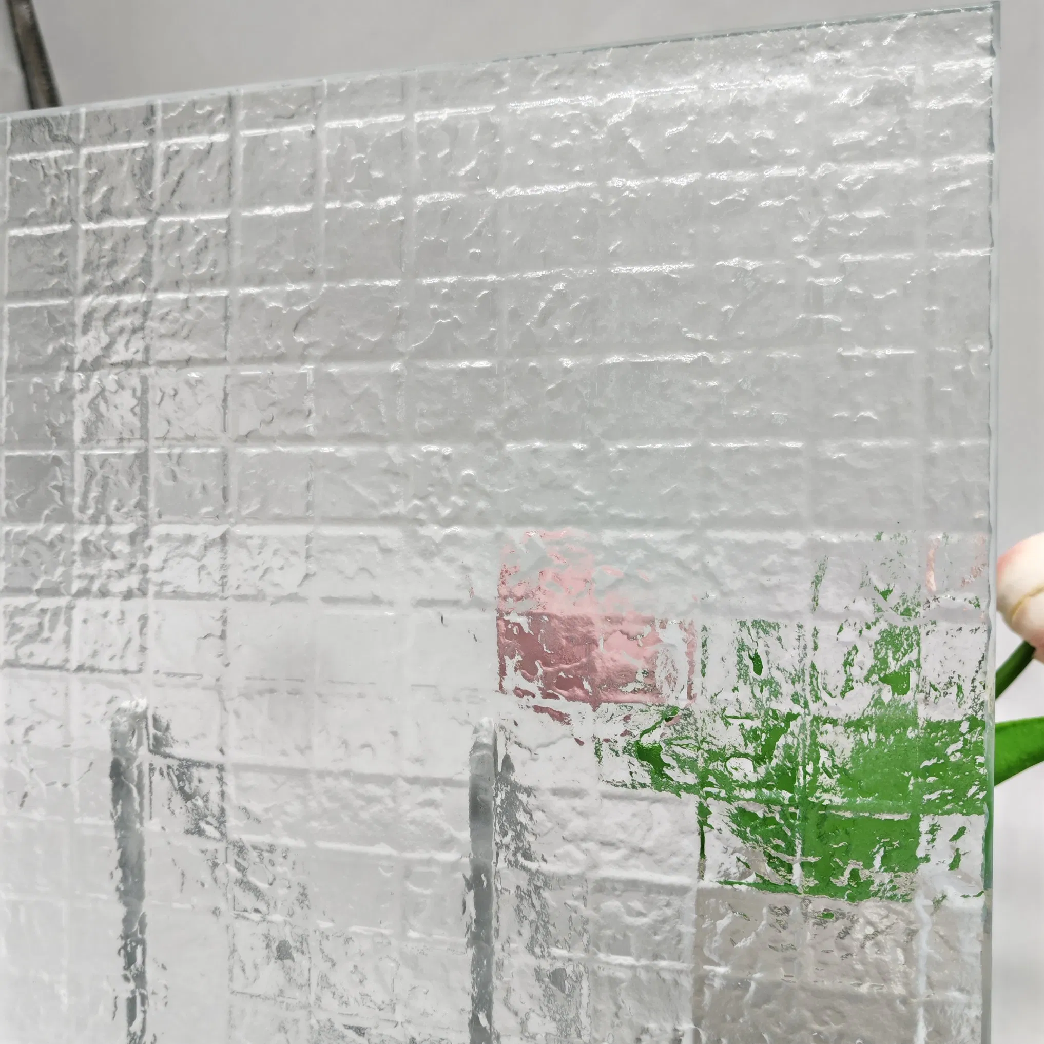 Brick Pattern Fused Glass Bowls for Stylish Hotel Divide Space