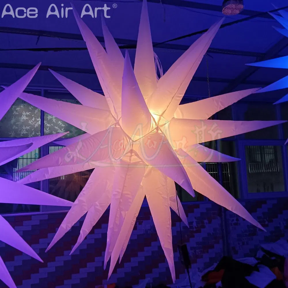 Custom Party Inflatable Star LED Hanging Spiked Balloons with Light for Event Show or Stage Decor