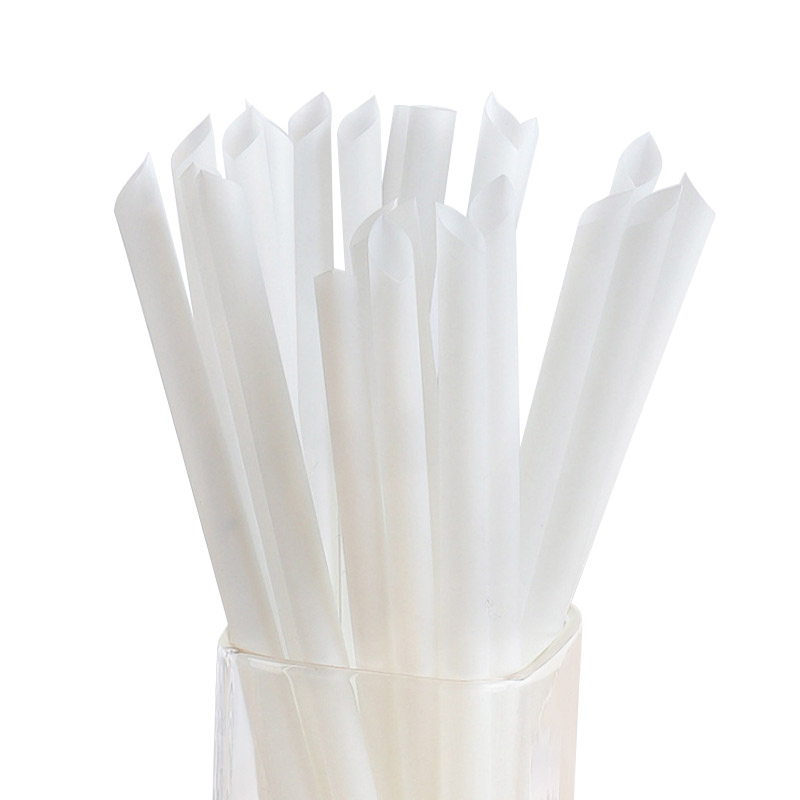 6X190mm PLA Drinking Straws Disposable Biodegradable Drink Tools White Straight Straw