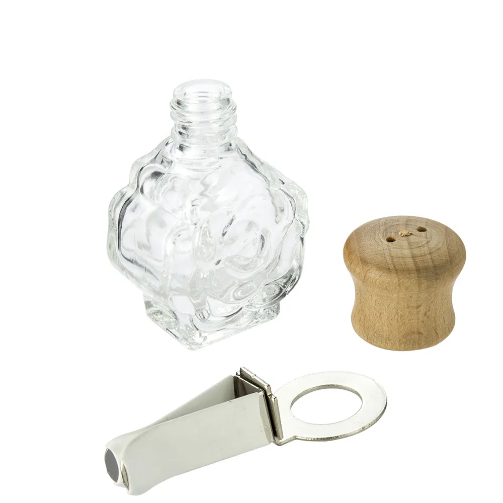 Glass Jar Crystal Glass Diffuser Car Perfume Hanging Bottle Car Air Refreshner with Wooden Cap