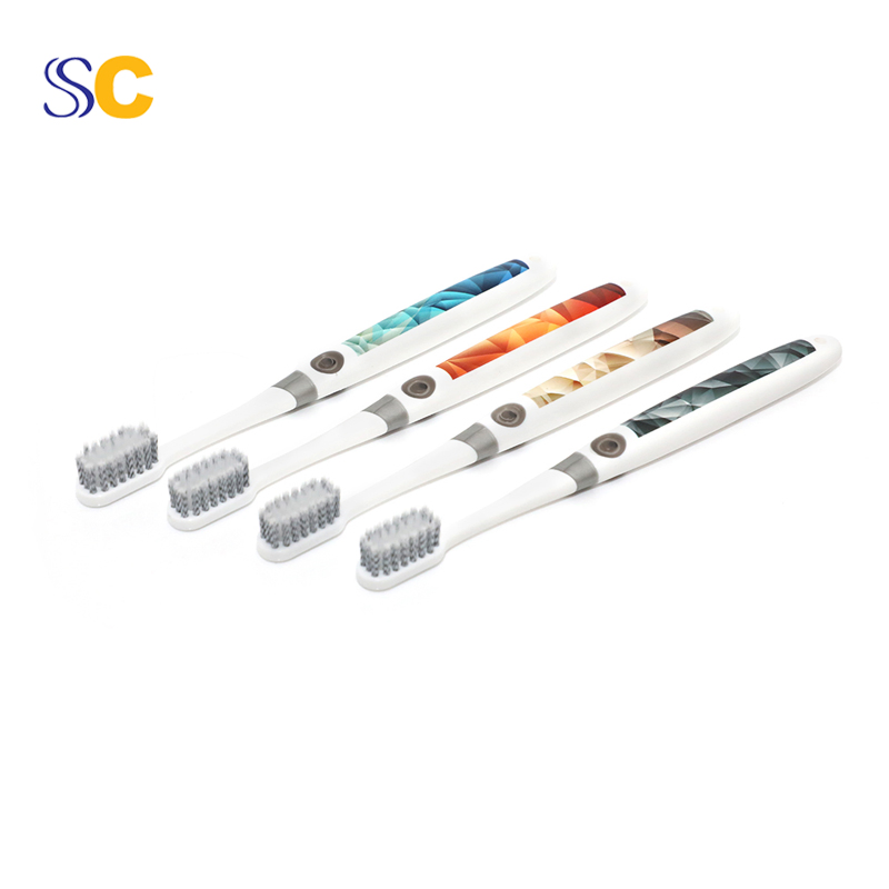 Spiral Bristles Non-Slip Handle Adult Soft Toothbrush