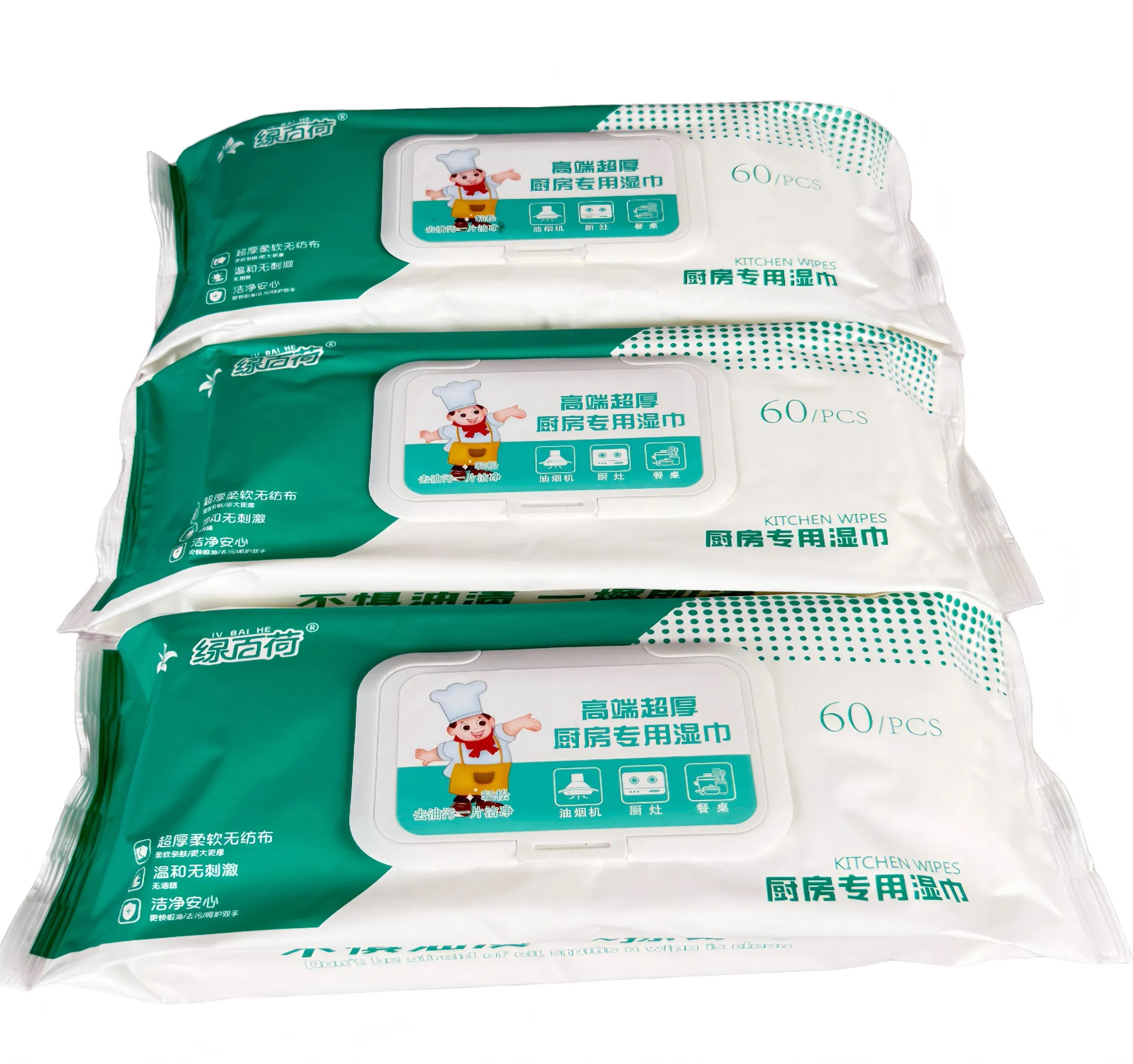 OEM Anti-Bacterial Oil Removal Wet Wipes Household Kitchen Cleaning Surface Wet Tissues for Factory Supplier
