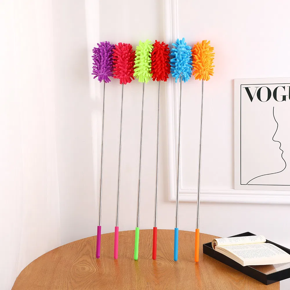 Household Cleaning Retractable Rod Head Changeable Magic Telescopic Washable Microfiber Duster