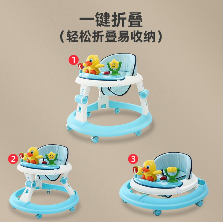 Infant Baby Child Early Learning Walker Music Light Anti-Rollover Walker