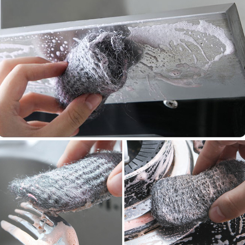 10 Pack Heavy Duty Steel Wool Scouring Soap Pads