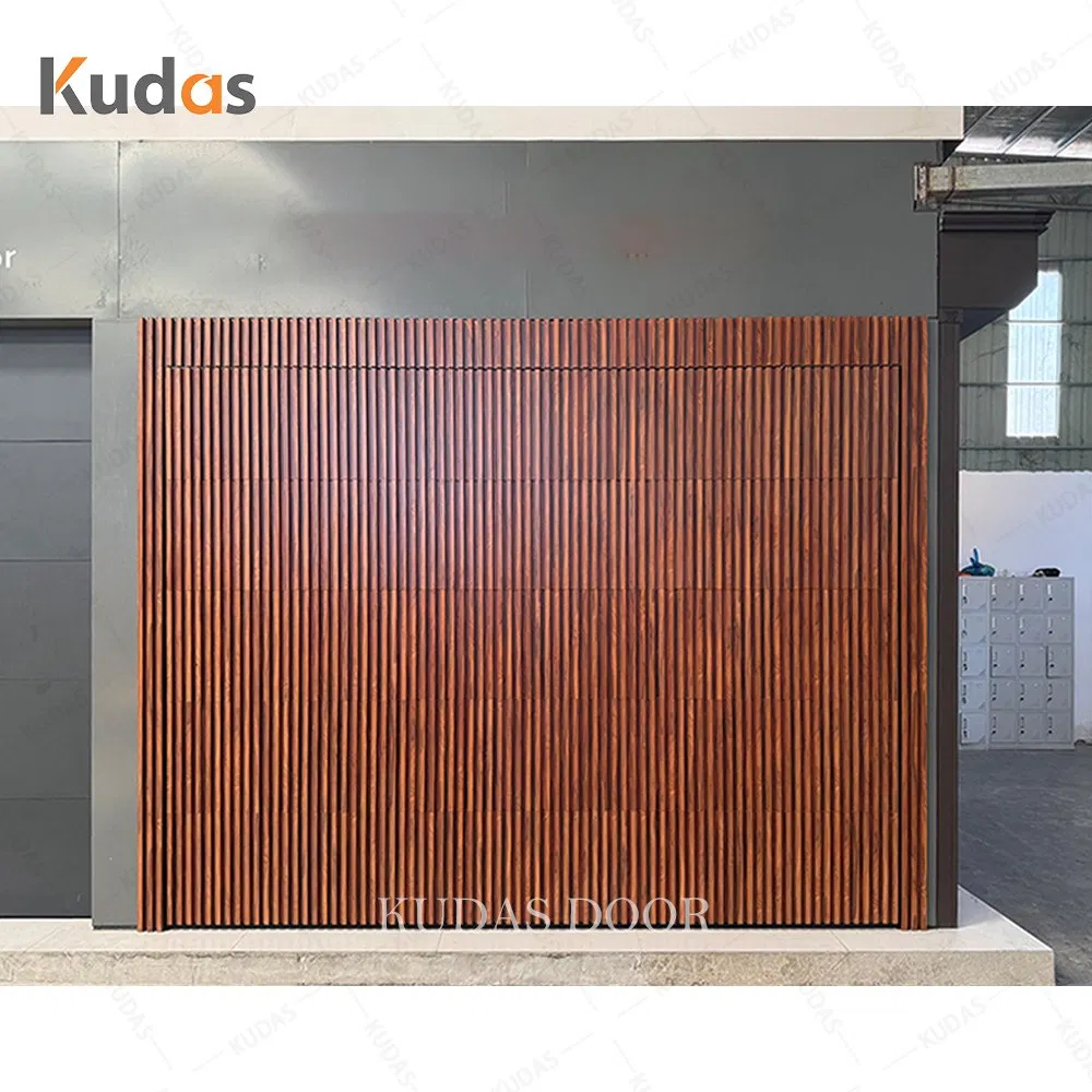 Combined Solid Wood Garage Door with High Insulation Alu Anti-Theft Performance Electric Garage Door
