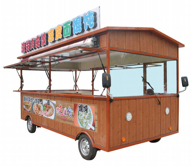 Commercial Restaurant Mobile Multi-Functional Stall Snack Cart Flying Wing Door Cloud Warehouse Food Cart for Cold Drinks Milk