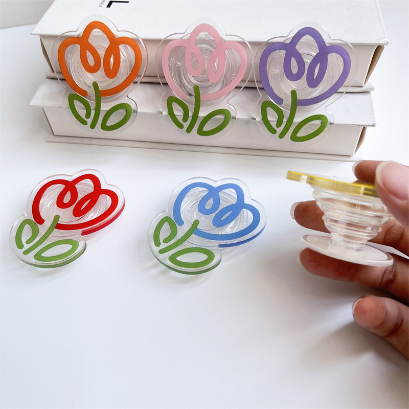 Прозрачный держатель для телефона "Тюльпан"