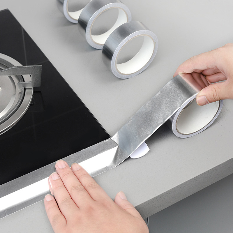 Insulation Adhesive Metal High Temperature Heavy Duty Silver Aluminum Foil Tape for Ductwork, Dryer Vent, HVAC