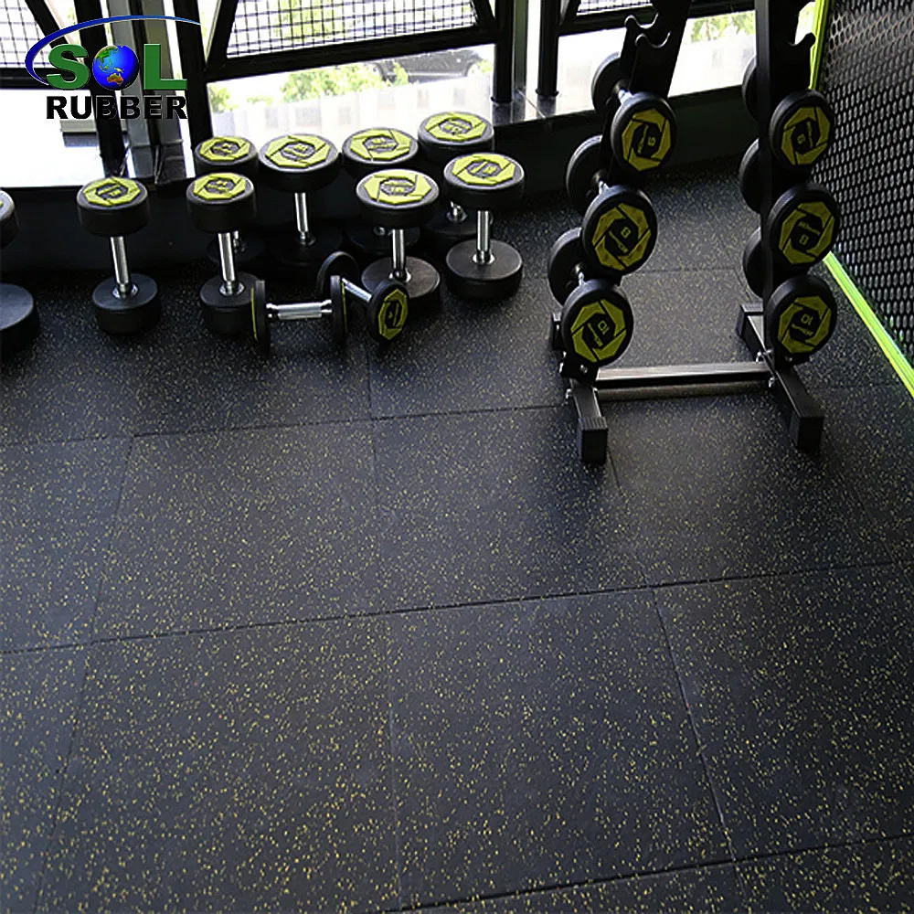 Sol Rubber Easy to Maintain 20mm Fitness Rubber Gym Safety Flooring Mat