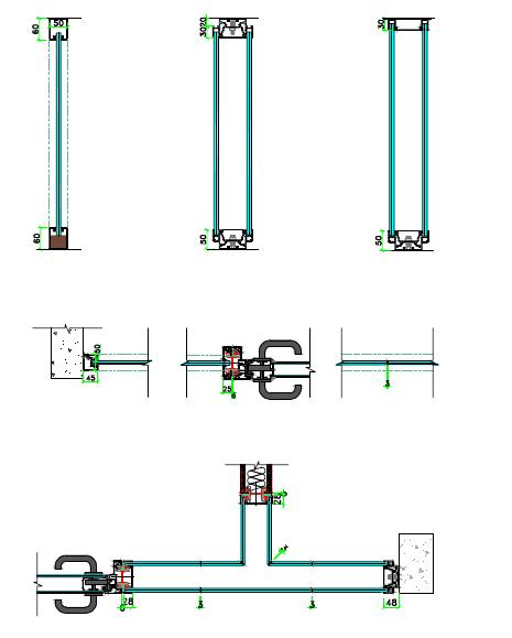 Glass Partition with Alumin Frame and Powder Coated Surface