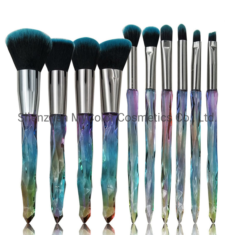 China Brushes Factory Professional OEM Cruelty-Free Crystal Makeup Brush Set Foundation Powder Eyeshadow Brush Kit