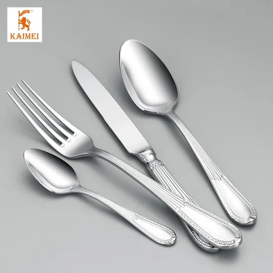 New Design Tableware Design Flatware Sets Stainless Steel Silver Spoon Fork Cutlery for Home