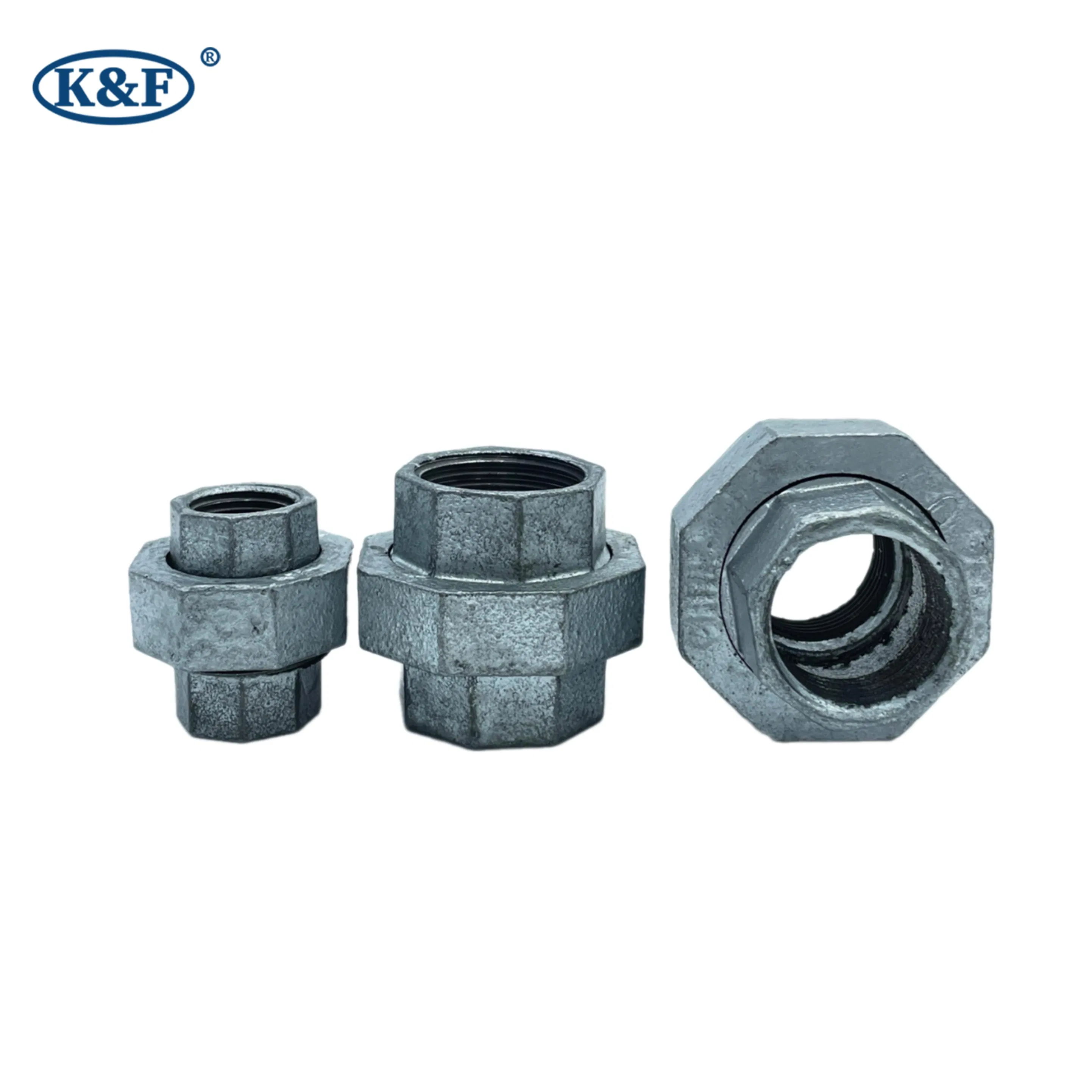 Kanaifu Water System Screw Thread Galvanized Malleable Iron Casting Iron Pipe Fitting Union with FM UL