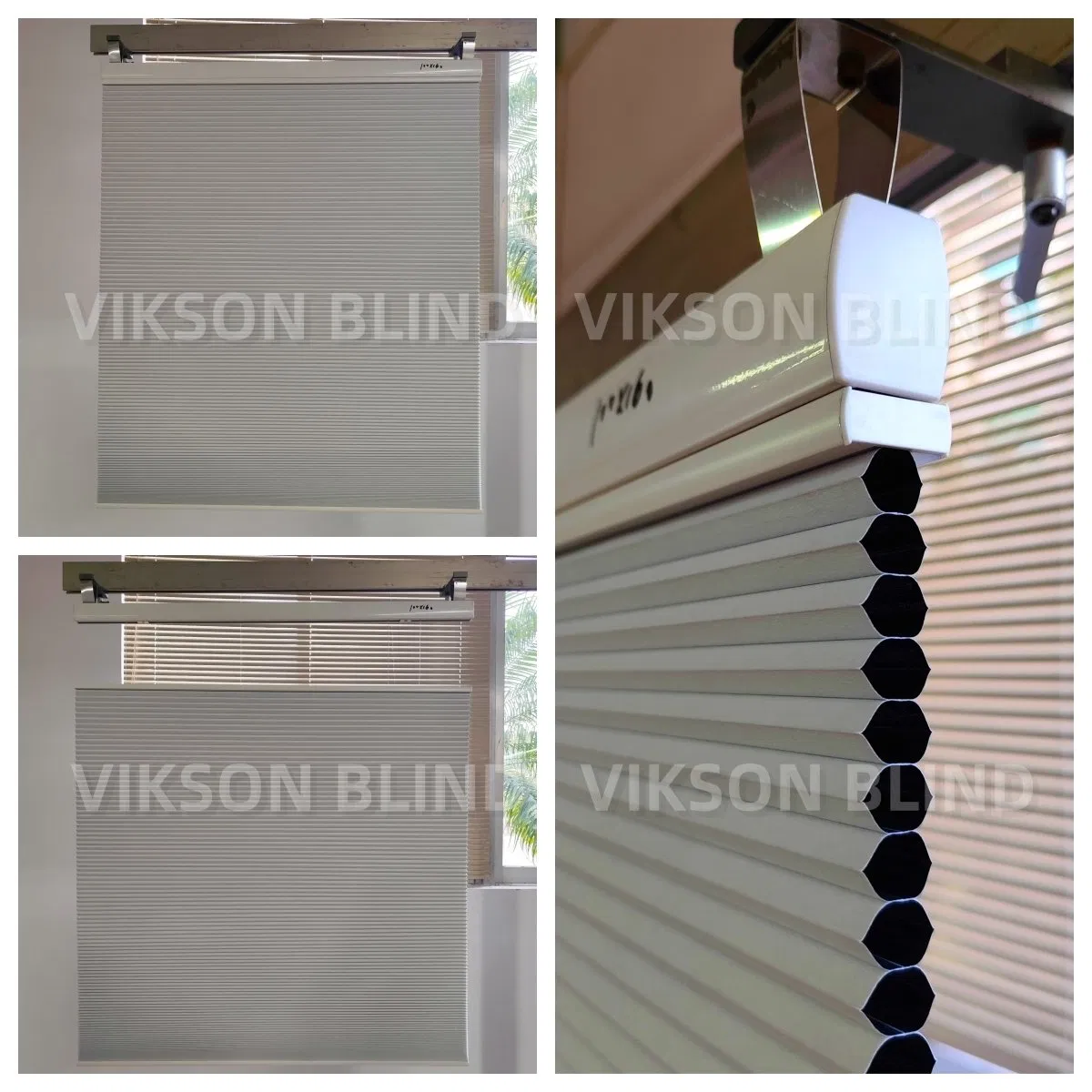 Vikson Smart Motorized Window Cellular Blinds up Down Blackout Cellular Honeycomb Shade