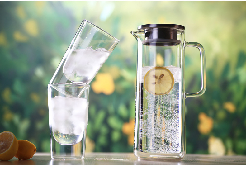 1100ml Home Use Borosilicate Glass Cold Water Carafe with Silicone Lid