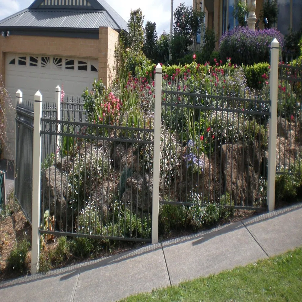 Powder Coated Galvanized Spear Top Steel Fence for Sale