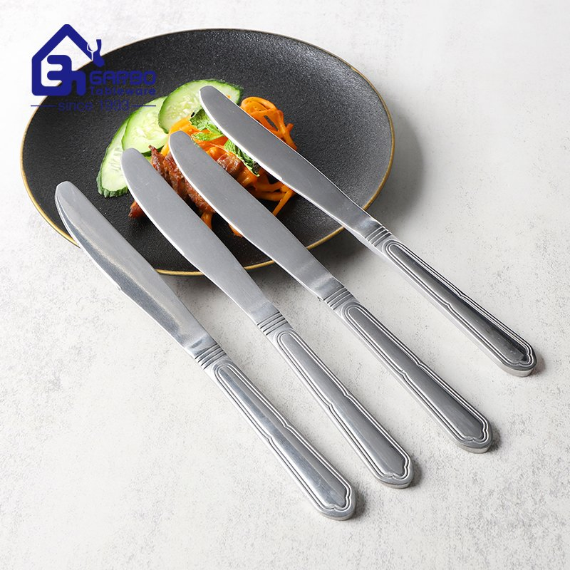 China Supplier Head Polish Sliver Dinner Knife with Good Design Handle for Home or Hotel