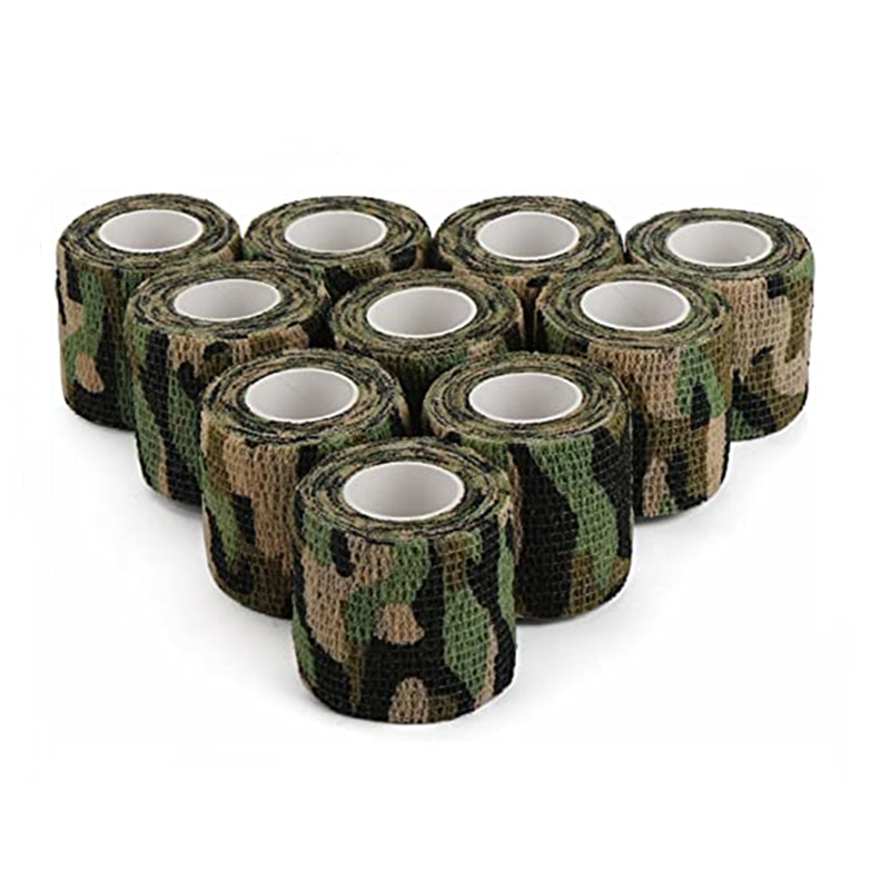 50mm 2 Inch Non-Woven Tape Self Adhesive Camouflage Elastic Bandage Tattoo Grip Wraps
