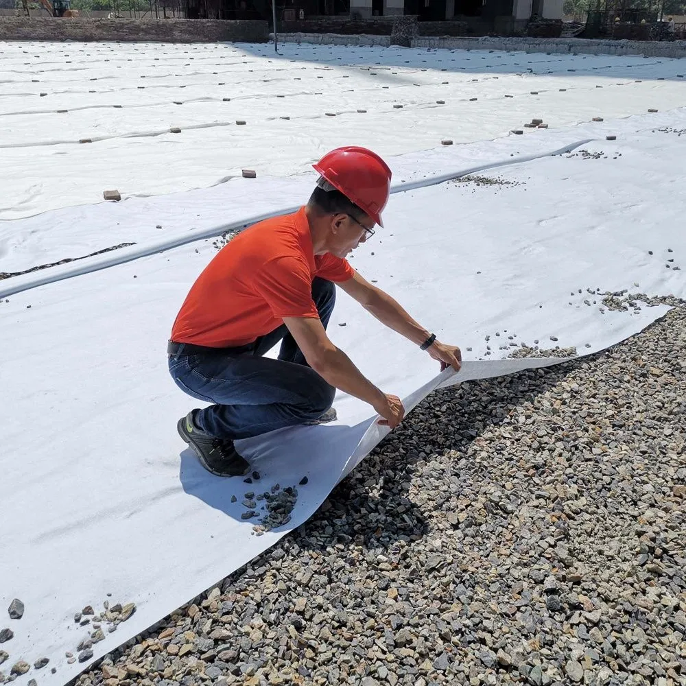 135g 150g 200g 300g 400g Pet Needle Punched Fabric Polyester Reinforced Short Fiber Nonwoven Geotextile for Road Construction
