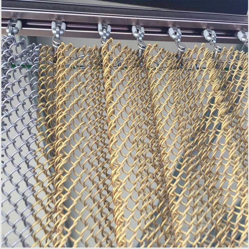 High-Grade Golden Decorative Metal Mesh with Baking Paint for Villa Living Room Partition & Window Screening