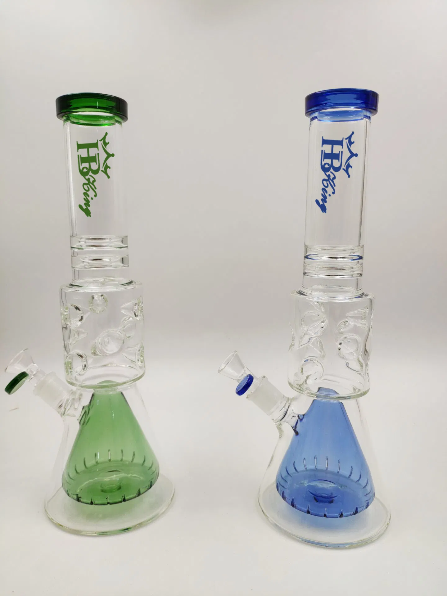 Hbking Mix Colors Blue and Amerabletube Recycler Funnel Perc Baker Base Glass Smoking Water Pipe Glass Water Pipe