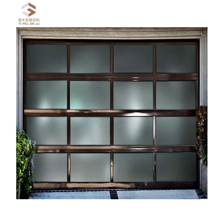 Modern Design Garage Door Control Tempered Glass Garage Door Aluminium Vertical Bifold Garage Doors for House and Villa