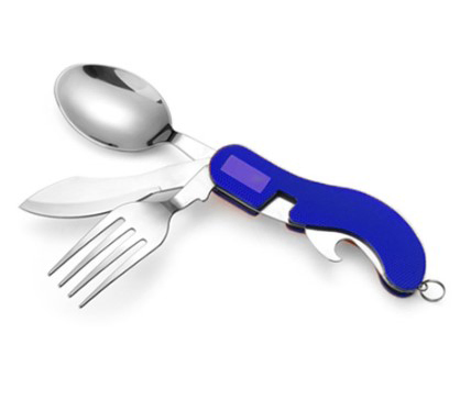 Outdoor Stainless Steel Portable Multi Function Tableware Tool for Camping Picnic