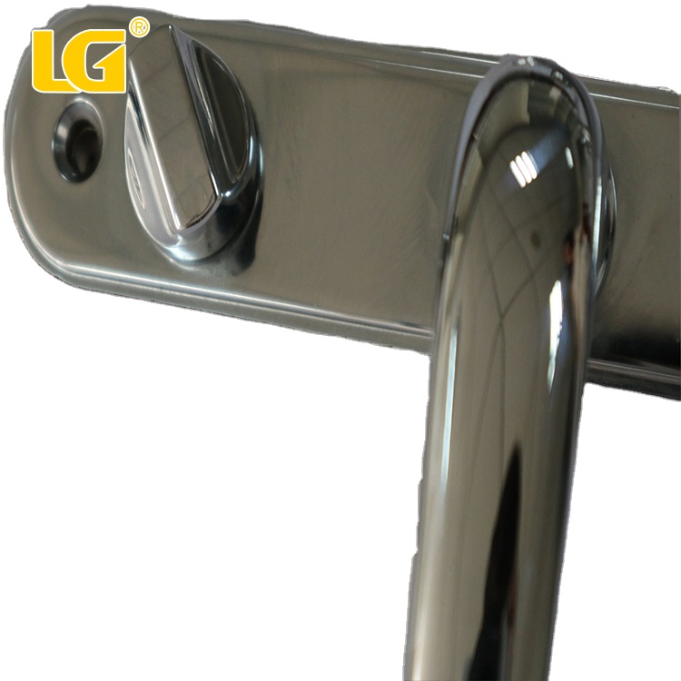 Bright Chrome Zinc Aluminum Sliding Door Handle and Lock Set