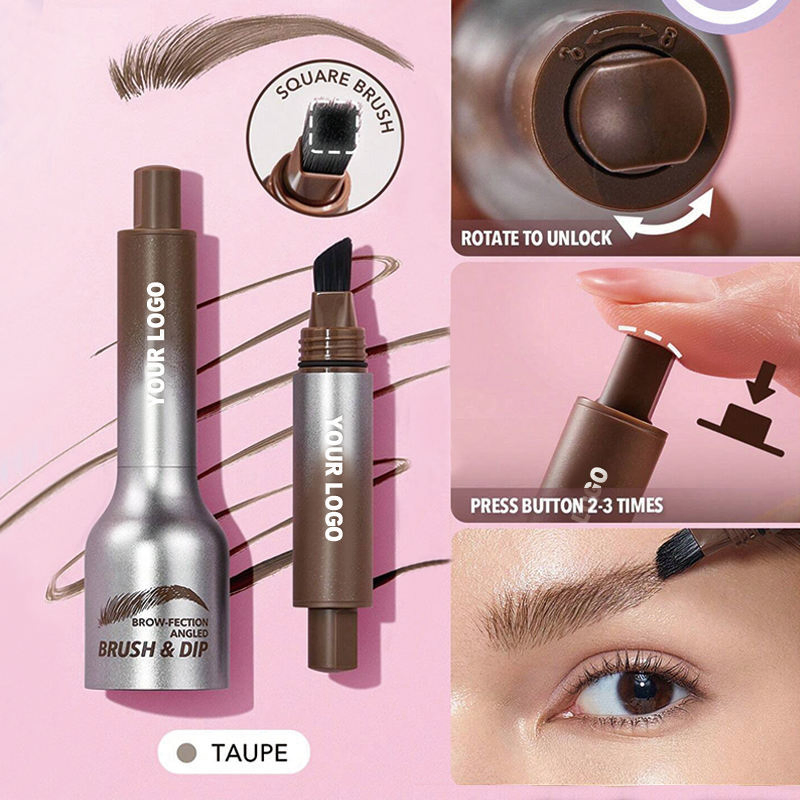 Brow-Fection DIP & Angled Brush Eyebrow Gel Dark Brown Eyebrow Private Label Brow Tint Enhancers