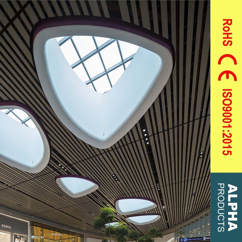 Aluminum Customed Shape Strip Indoor Plank Ceiling Metal Roof Baffle