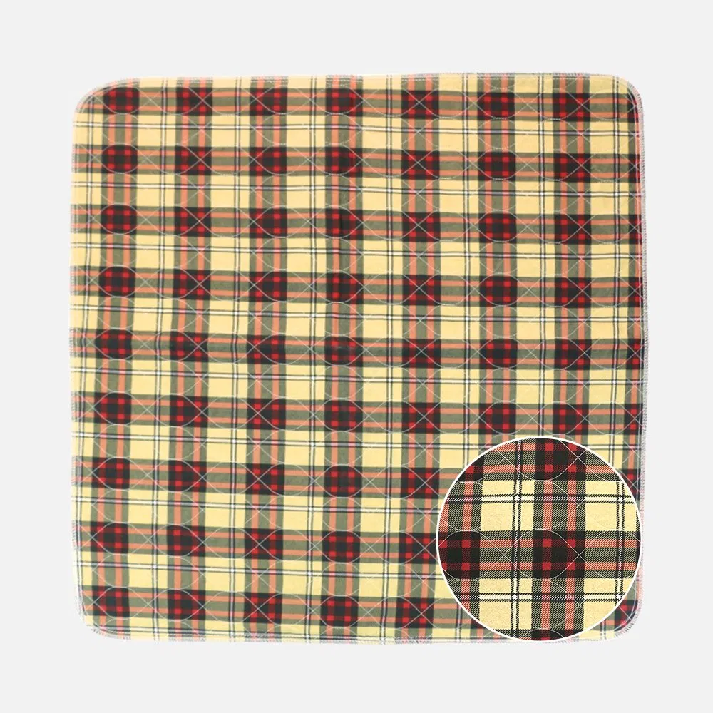 Blue Plaidfine Quiltingwaterproof Bedding Underpad