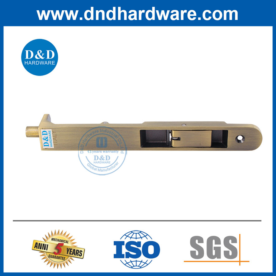 High Quality Wooden Door Accessories Antique Brass Flush Bolt