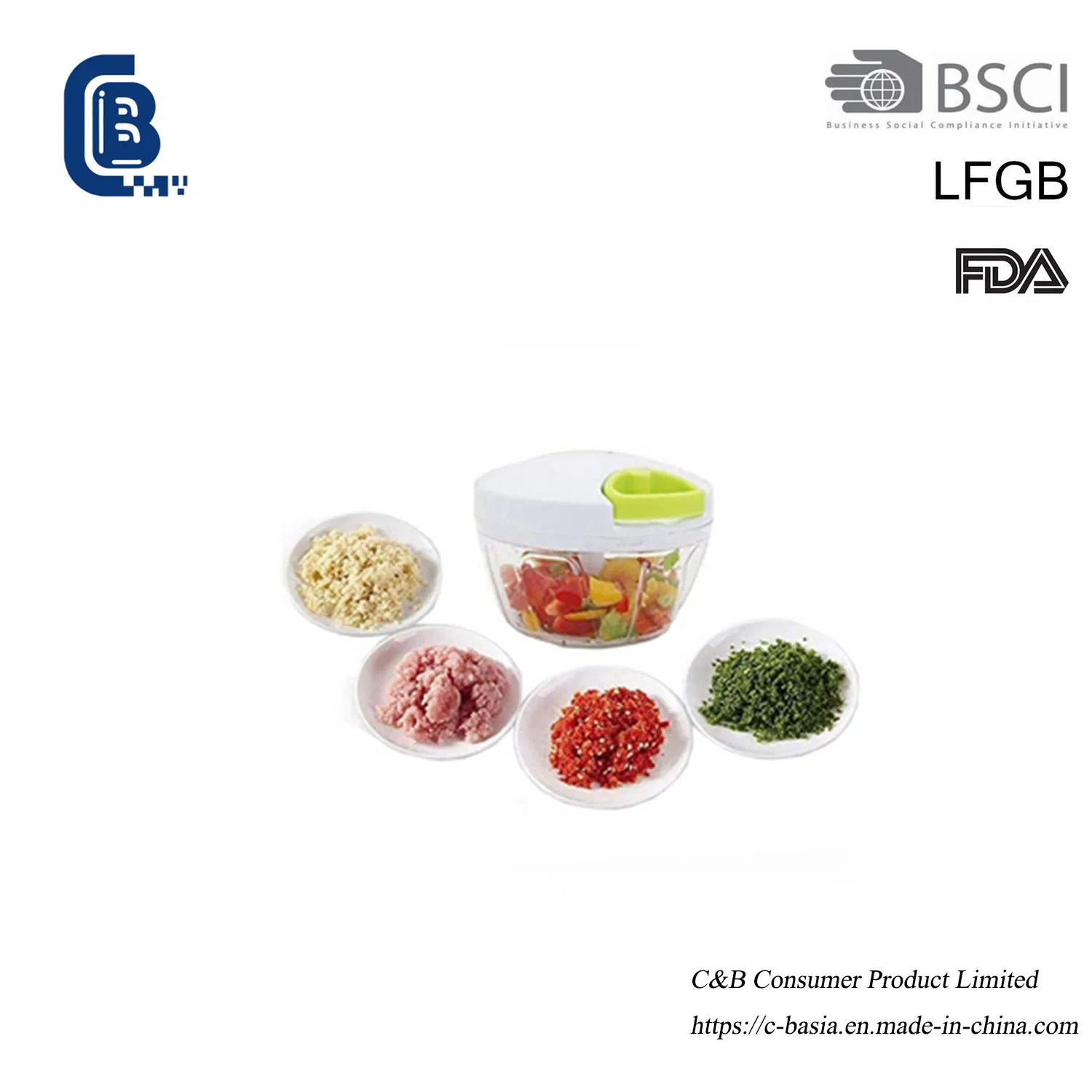 Multi-Functional Pull String Food Chopper - Manual Vegetable Meat Blender