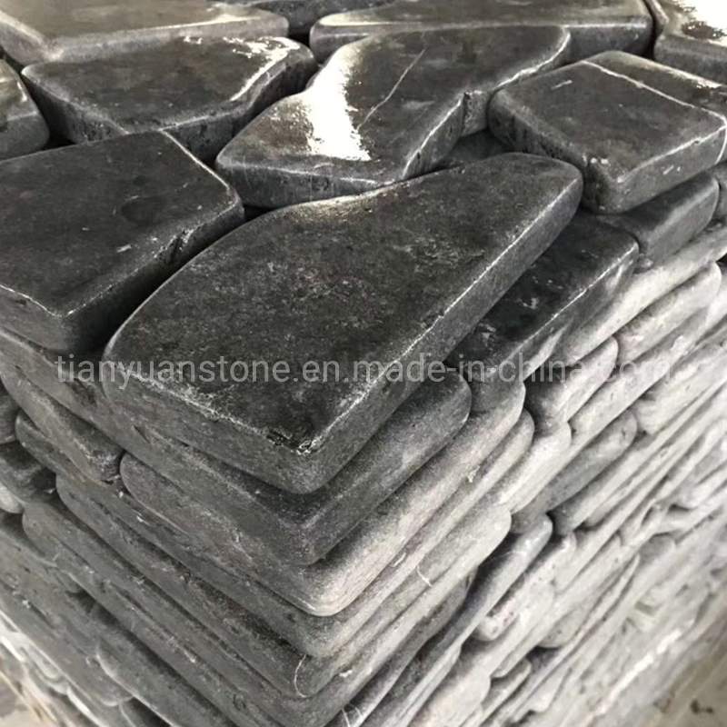 Chinese Blue Limestone Honed Tumbled Brick Pavers for Driveway and Patio