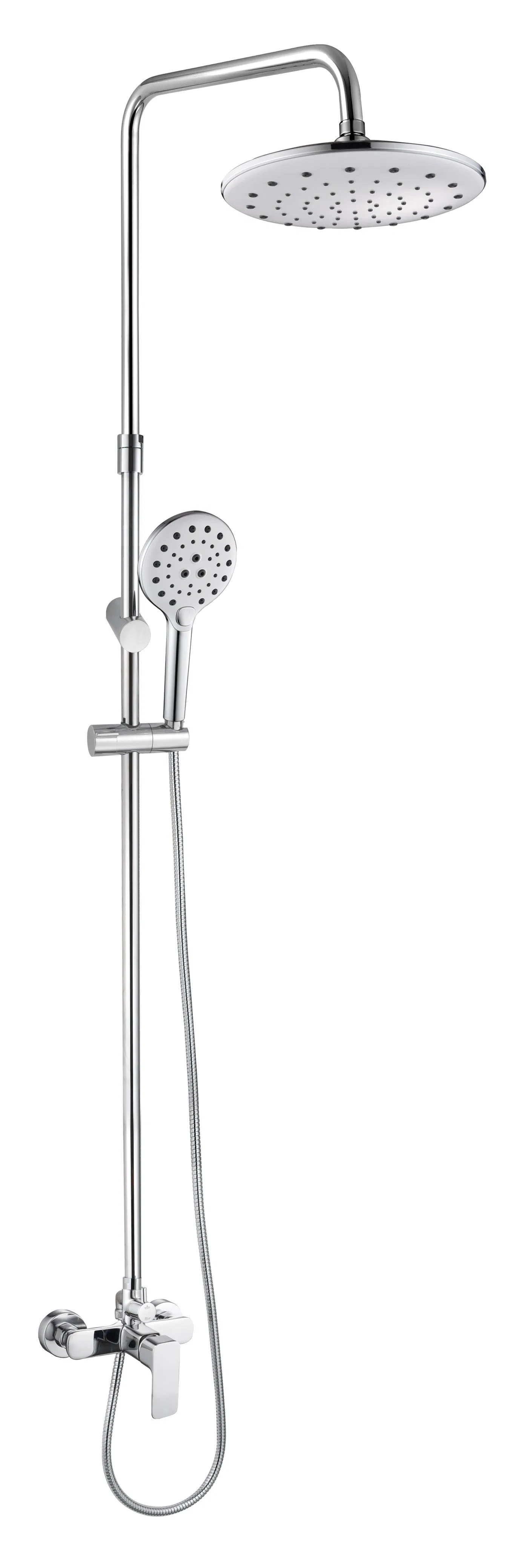 2-Way Single Handle Brass Shower Bar Sanitary Ware Pump Luxury Heavy Shower Head Rainfall Shower Panel Set Shower Column Shower System