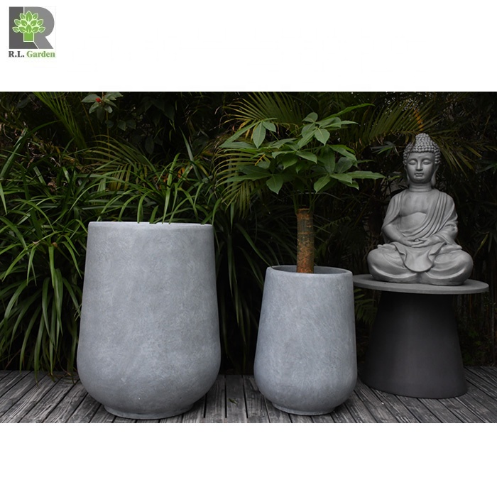 Горшок цементный Ronglin черный белый для дома сада