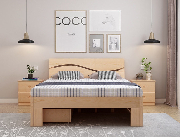 Кровать массив сосны минимализм односпальная двуспальная