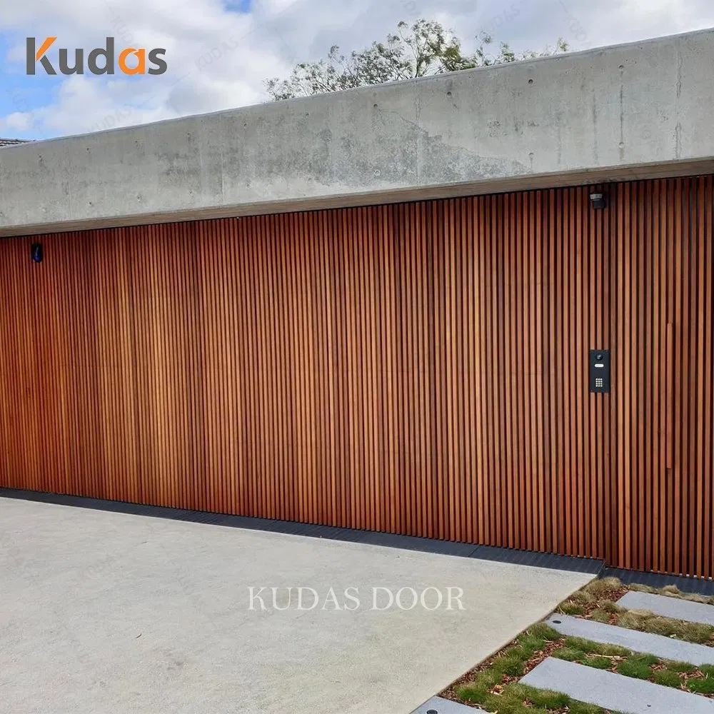 Combined Solid Wood Garage Door with High Insulation Alu Anti-Theft Performance Electric Garage Door