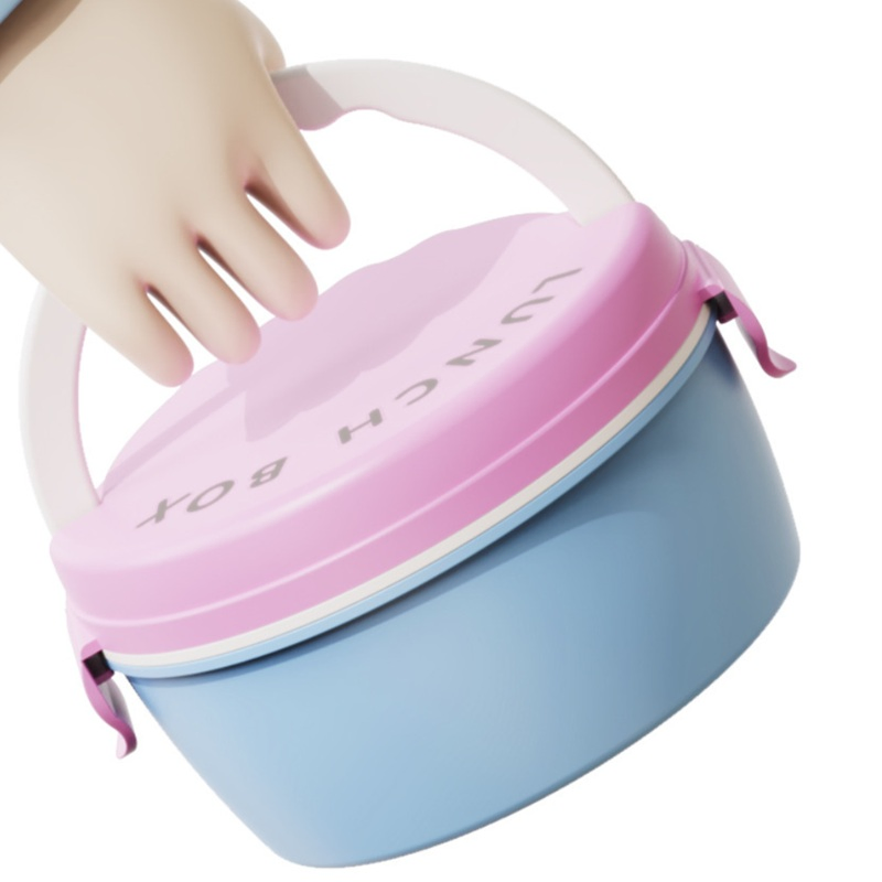 Premium Durable Plastic Round Lunch Box for School and Work
