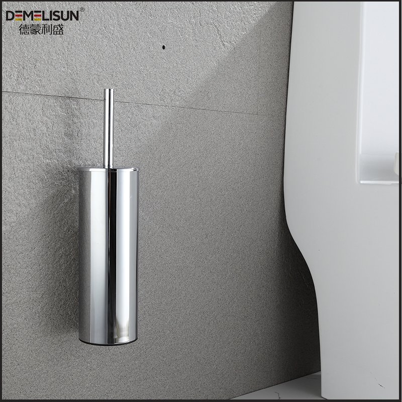 SS304 Wall Mounted Bathroom Cleaning Accessories Round Type Toilet Brush Holder