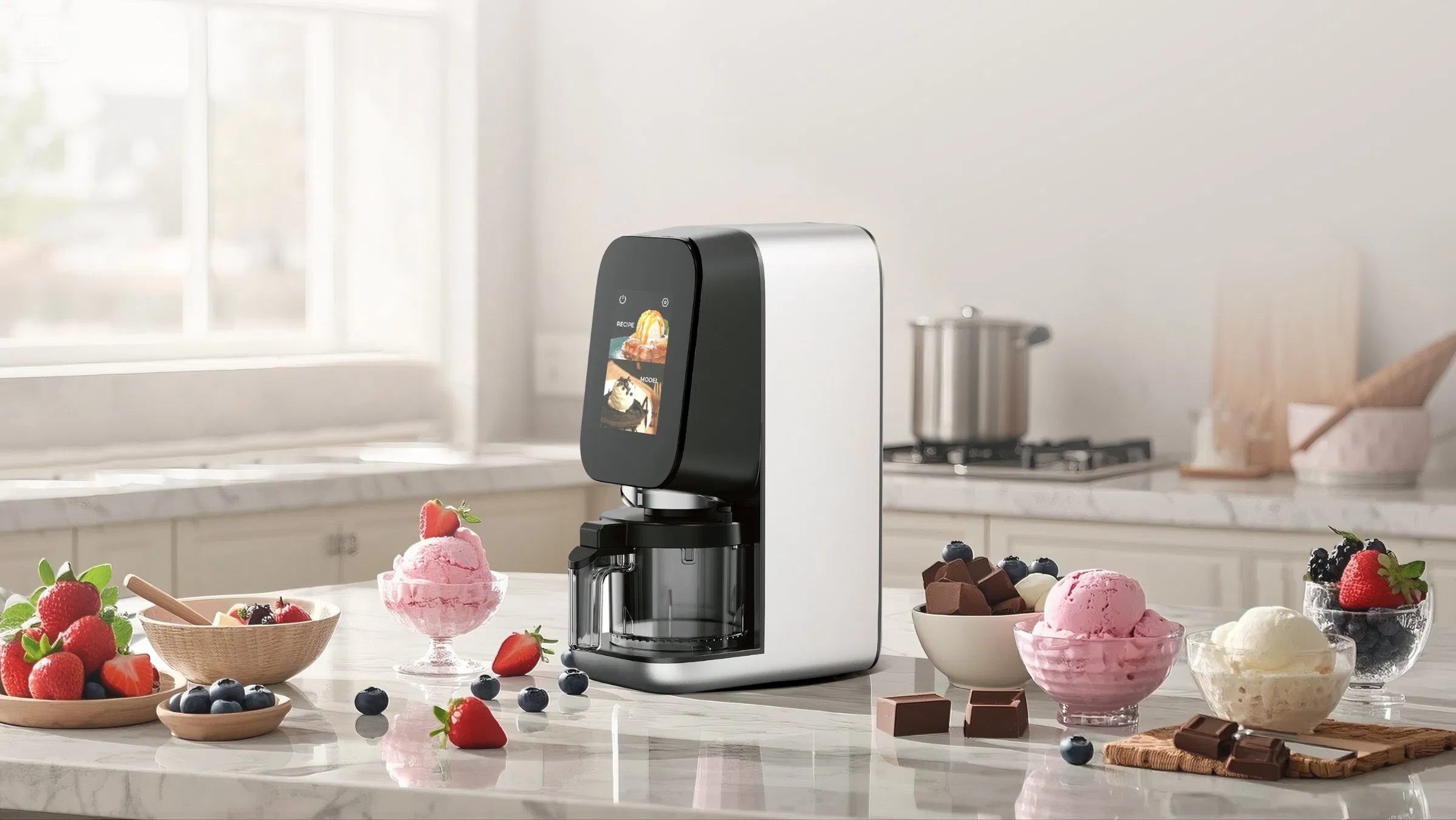 Ice Cream Maker T0102 Dishwasher Safe Maker with Recipes