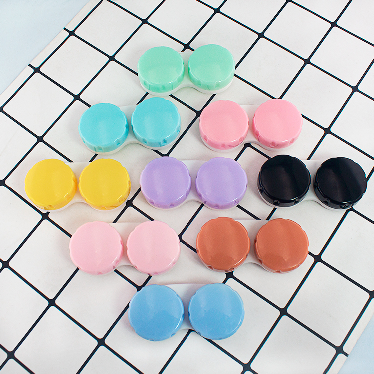 Factory Fashion Colorful Cute Whip Contact Lens Double Container